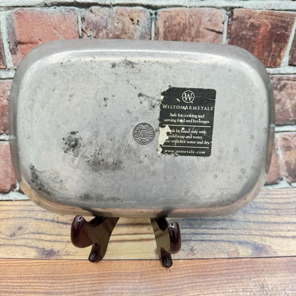 Vintage Wilton Armetale Pewter Tray Give Us this Day Our Daily Bread  USA Patina